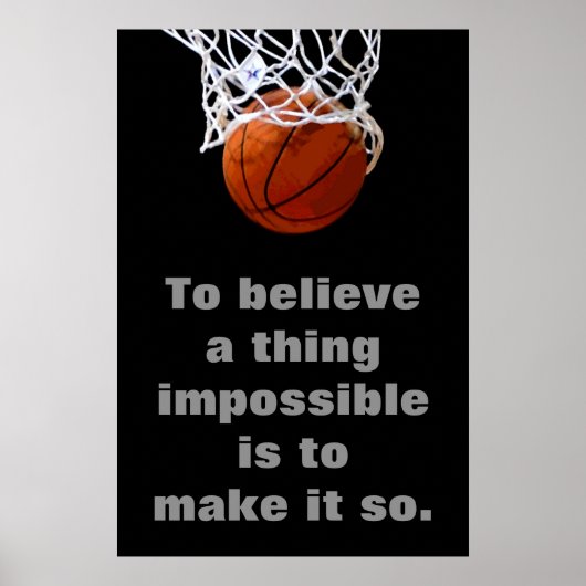 Basketball Motivierend Inspiration Errungenschaft Poster (Vorne)