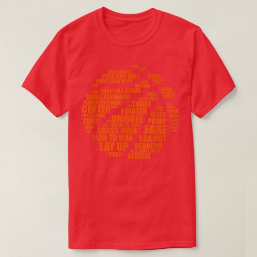 Basketball - Motivierend Word-Cloud T-Shirt (Design vorne)