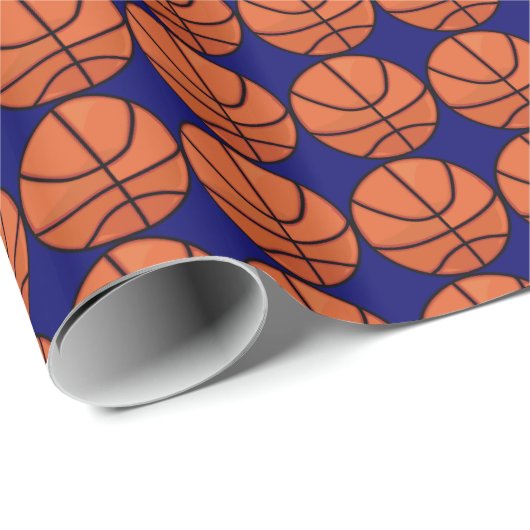 Basketball-Muster Geschenkpapier (Rolleneckpunkt)