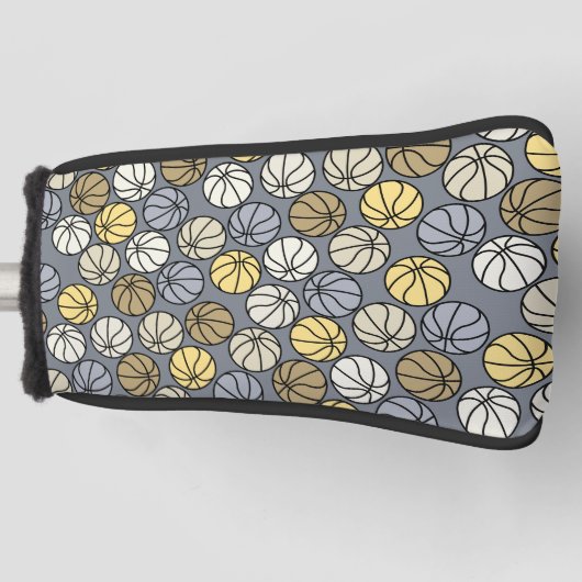 Basketball Muster Grau Tank Top Golf Headcover (Vorderseite)