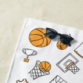 Basketball Muster individuelle Name Badetuch (Beispiel)