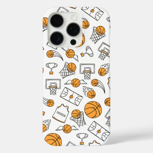 Basketball Muster individuelle Name Gehäuse Case-Mate iPhone Hülle (Rückseite)