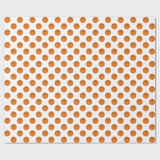 Basketball-Muster | irgendeine Hintergrund-Farbe Geschenkpapier (Flach)