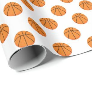 Basketball-Muster   irgendeine Hintergrund-Farbe Geschenkpapier