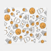 Basketball-Muster-Name-Fleecedecken Fleecedecke (Vorderseite (Horizontal))