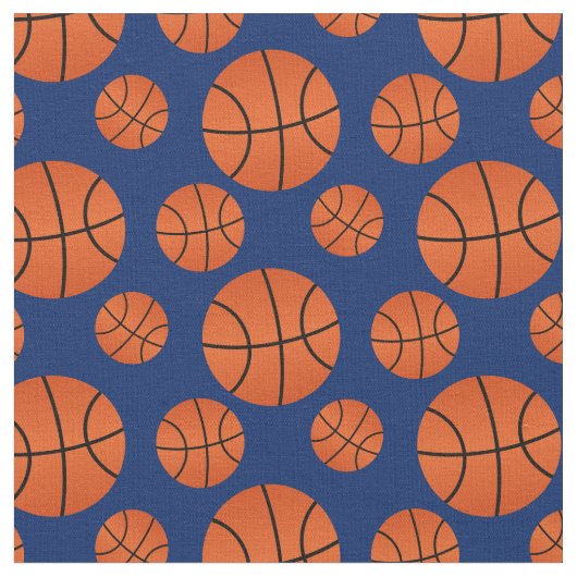 Basketball-Muster Navy Blue Background Stoff (Nahaufnahme)