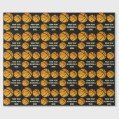 BASKETBALL-MUSTER-SCHABLONEN-TEXT-PACKPAPIERE GESCHENKPAPIER (Flach)