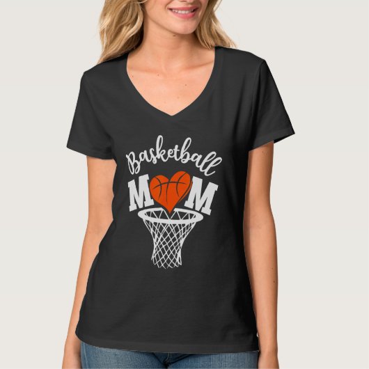 Basketball-Mutter Cute Distressed Leopard Muttert T-Shirt (Vorderseite)