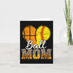 Basketball-Mutter Herz Softball Mama Leopard-Mutte Karte