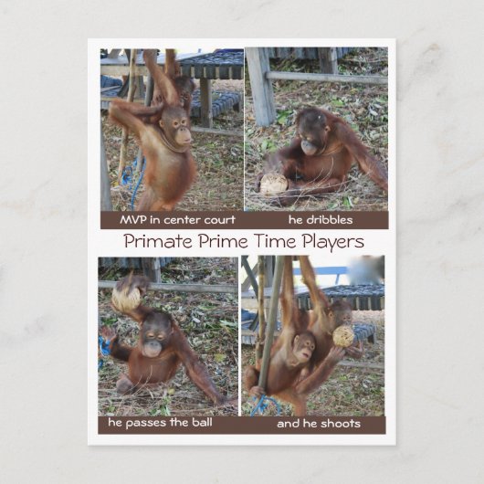 Basketball MVP Hoop Jokes Postkarte (Vorderseite)