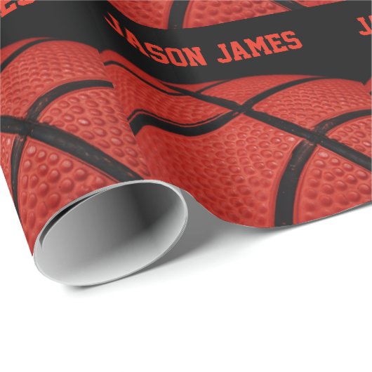 Basketball-Nah-up-individuelle Name Geschenkpapier (Rolleneckpunkt)
