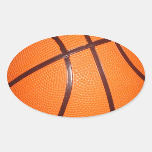 Basketball Nah-up Texturhaut Ovaler Aufkleber (Vorderseite)