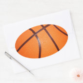 Basketball Nah-up Texturhaut Ovaler Aufkleber (Umschlag)