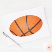 Basketball Nah-up Texturhaut Ovaler Aufkleber (Umschlag)