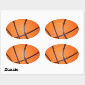 Basketball Nah-up Texturhaut Ovaler Aufkleber (Blatt)