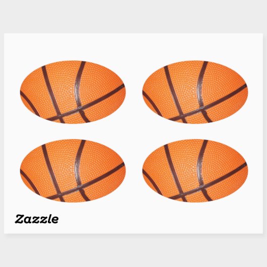 Basketball Nah-up Texturhaut Ovaler Aufkleber (Blatt)
