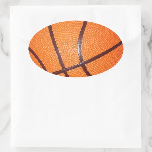 Basketball Nah-up Texturhaut Ovaler Aufkleber (Tasche)