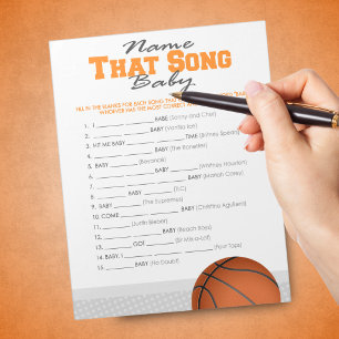 Basketball Name, das Song Baby Dusche Spiel Notizblock