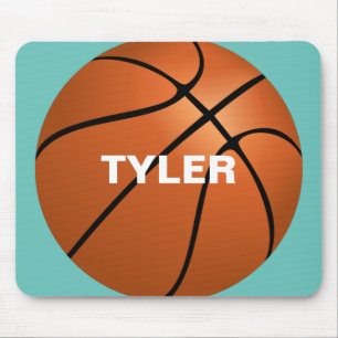 Basketball, Name der Abteilung in Weiß, Aquamarin Mousepad