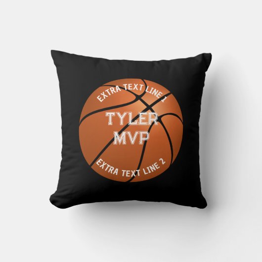 Basketball, Name des Kindes MVP/Number, 2 Linien s Kissen (Vorderseite)