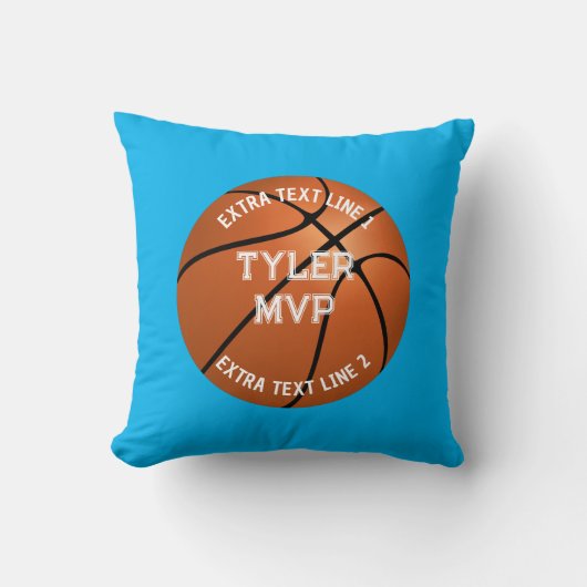 Basketball, Name des Kindes, MVP/Nummer, 2 Textlin Kissen (Vorderseite)