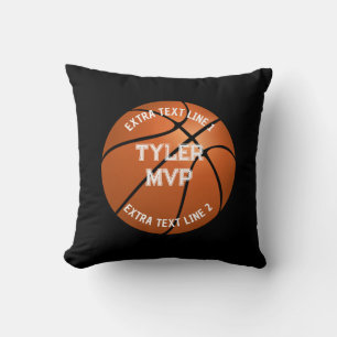 Basketball, Name des Kindes MVP/Nummer, 2 Zeilen S Kissen
