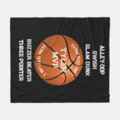 Basketball, Name des Kindes, MVP/Nummer, 7 Textlin Fleecedecke (Vorderseite (Horizontal))