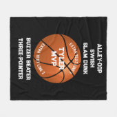Basketball, Name, MVP/Nummer, 7 Linien, schwarze V Fleecedecke (Vorderseite (Horizontal))