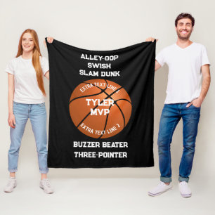 Basketball, Name, MVP/Nummer, 7 Zeilen, Schwarz Vs Fleecedecke