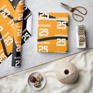 Basketball Name & Nummer Geschenkpapier