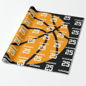 Basketball | Name & Nummer Geschenkpapier (Ungerollt)