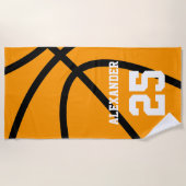 Basketball | Name & Nummer Strandtuch (Vorderseite)