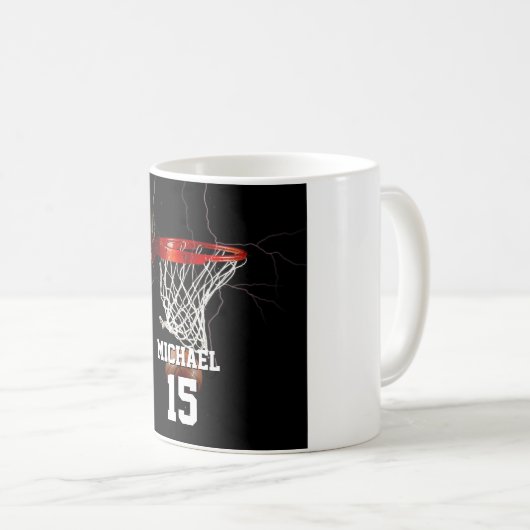 Basketball Name und Nummer hinzufügen Kaffeetasse (VorderseiteRechts)