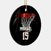 Basketball Name und Nummer hinzufügen Keramik Ornament (Rechts)