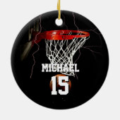 Basketball Name und Nummer hinzufügen Keramik Ornament (Hinten)