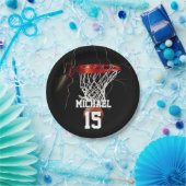 Basketball Name und Nummer hinzufügen Pappteller (Party)