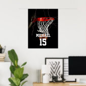 Basketball Name und Nummer hinzufügen Poster (Heimbüro)