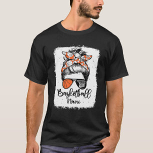 Basketball Nani Vintag Leopard Messy Bun gebleicht T-Shirt