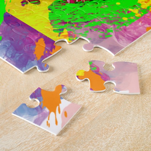 Basketball Neon Paint Spritzer Moderner Spaß Puzzle (Seite)