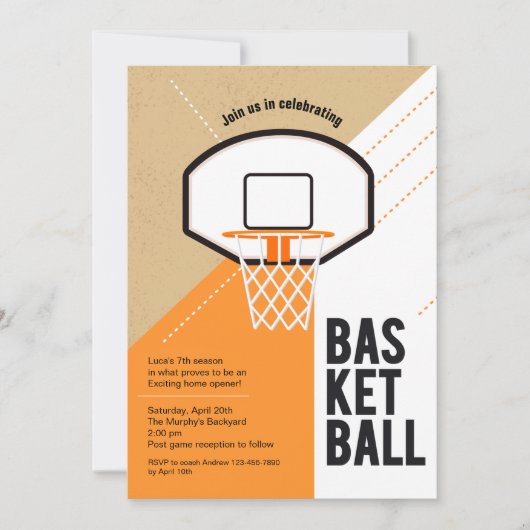 Basketball-Netzeinladung Einladung (Vorderseite)