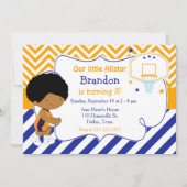 Basketball Niedlich American Birthday Party Einladung (Vorderseite)