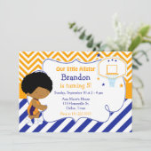 Basketball Niedlich American Birthday Party Einladung (Stehend Vorderseite)