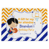 Basketball Niedlich Black Hair Boy Vielen Dank Große Geschenktüte (Rückseite)