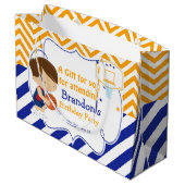 Basketball Niedlich Brown Hair Boy Vielen Dank Große Geschenktüte (Rückseite Schrägansicht)