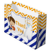 Basketball Niedlich Brown Hair Boy Vielen Dank Große Geschenktüte (Vorderseite Schrägansicht)