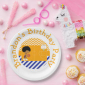 Basketball Niedlicher Afroamerikanischer Junge Pappteller (Party)