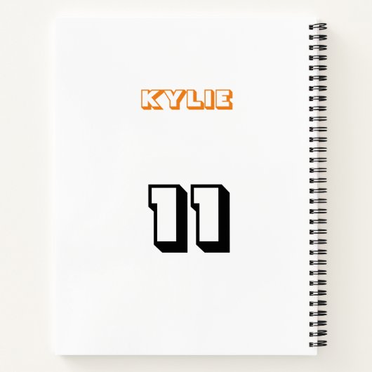 Basketball-Notebook mit Name & Jersey # Notizblock (Rückseite)