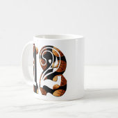 Basketball Nummer 12 Bild Logo, Kaffeetasse (Vorderseite Links)