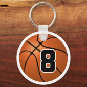 Basketball Nummer 8 Schlüsselanhänger (Vorderseite)