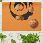 Basketball Nummer acht, Geschirrtuch (Gefaltet)